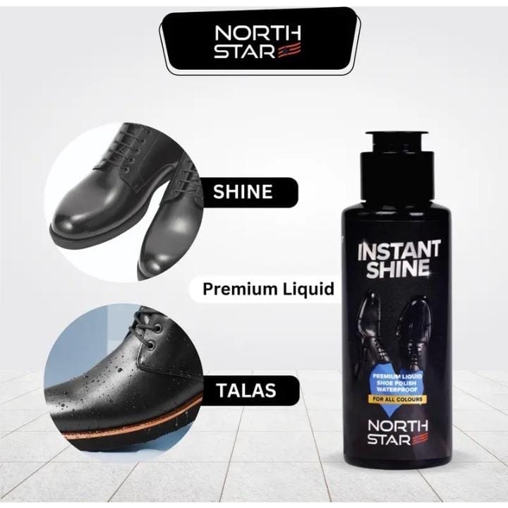 North star Instant Shine Premium Liquid 100% Original semir perawatan sepatu peria wanita