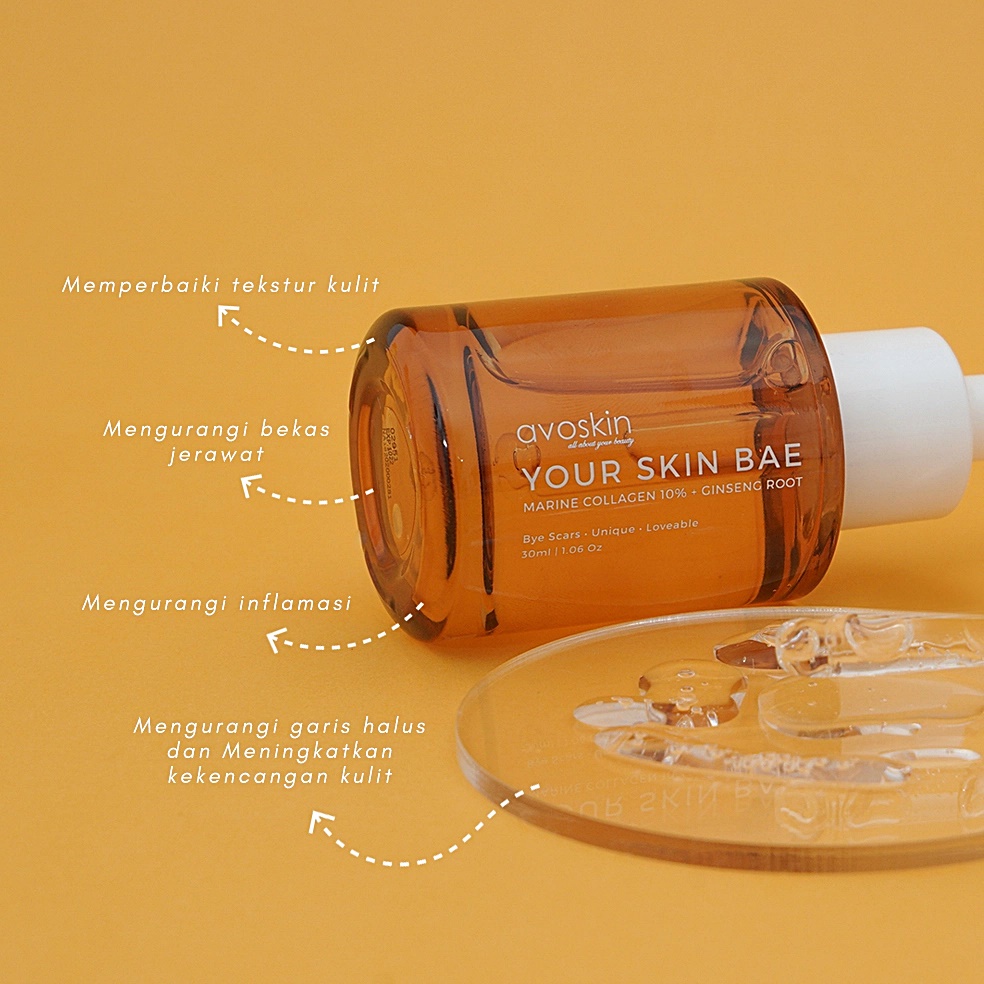 Serum Avoskin Your Skin Bae Marine Collagen 30 ml -  Untuk Kulit Bopeng, Bekas Jerawat, Bekas Luka dan Merawat Kekencangan Kulit Avo Skin Avoksin