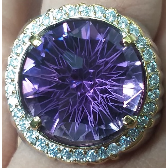 Cincin Amethyst Cutting Custom SPECIAL Memo Skylab Natural (Perak)