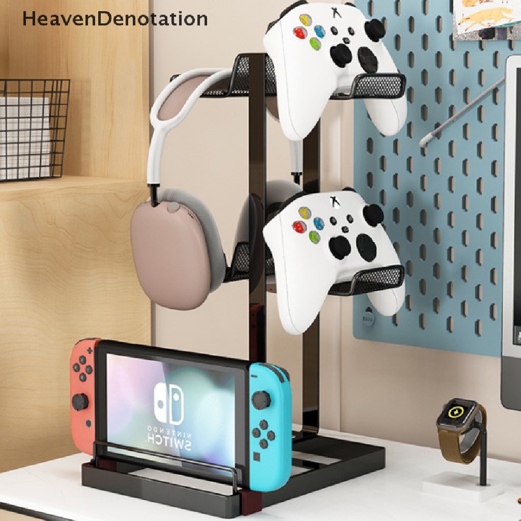 [HeavenDenotation] Metal Gaming Headset Stand Phone Mount Display Holder Hanger Untuk Controller Konsol Game Handle Gantungan Aksesoris HDV