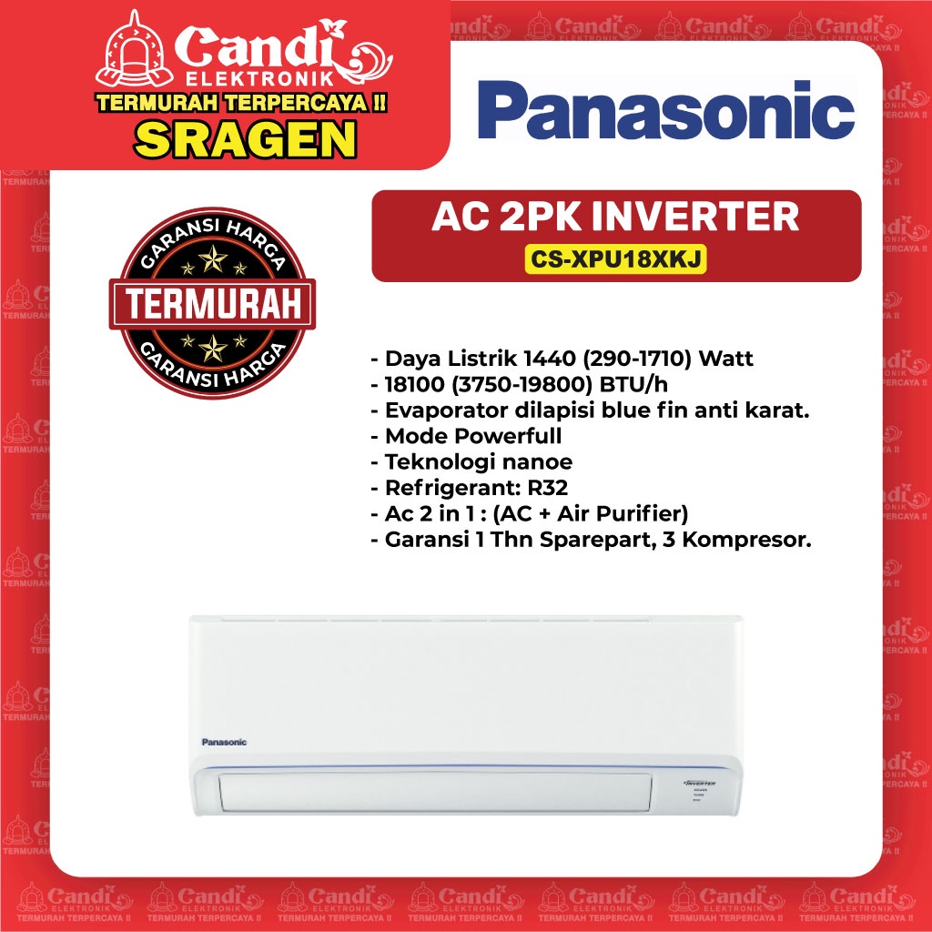 PANASONIC Ac 2pk Inverter (Ac + Air Purifier) - CS-XPU18XKJ