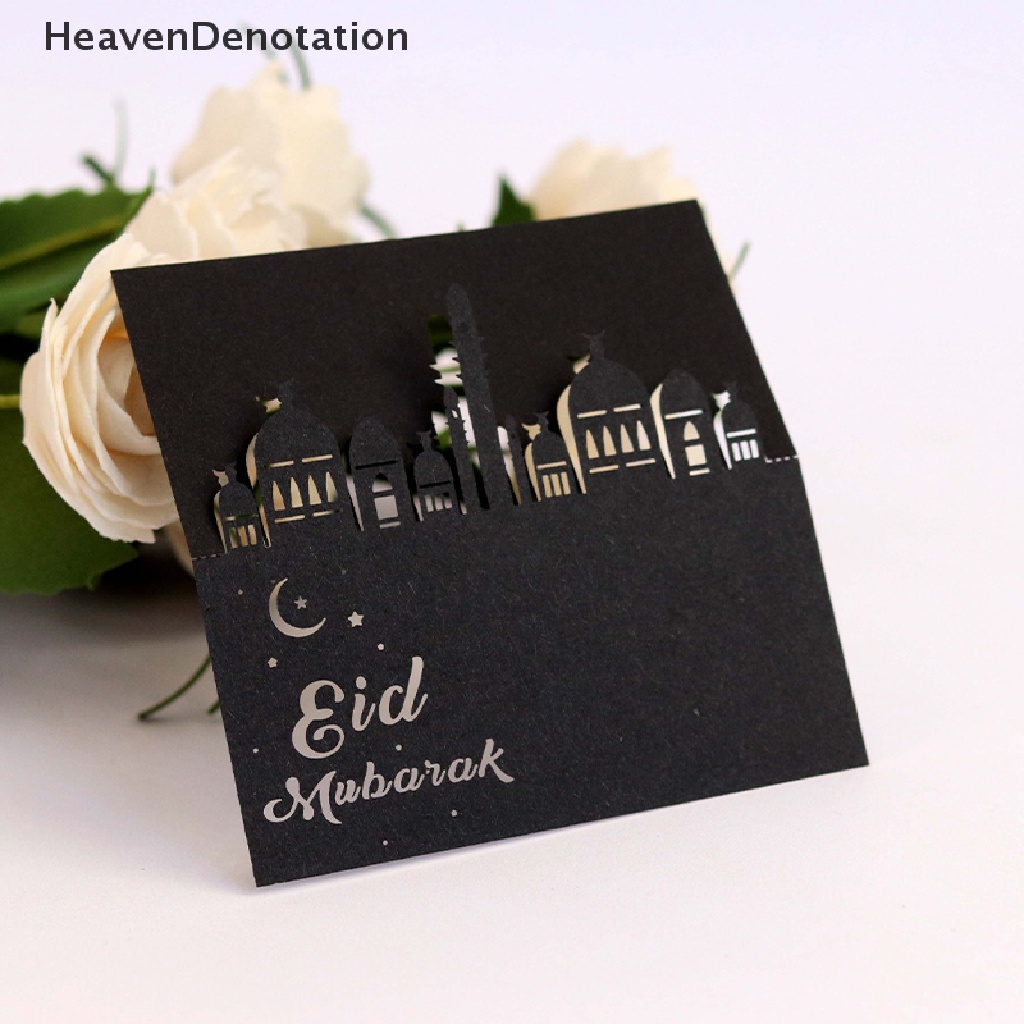 [HeavenDenotation] 20pcs Kartu Pos Dekorasi Eid Mubarak Kartu Dudukan Kartu Muslim Ramadhan Kareem Dekorasi Meja Pesta Lebaran AL Adha HDV