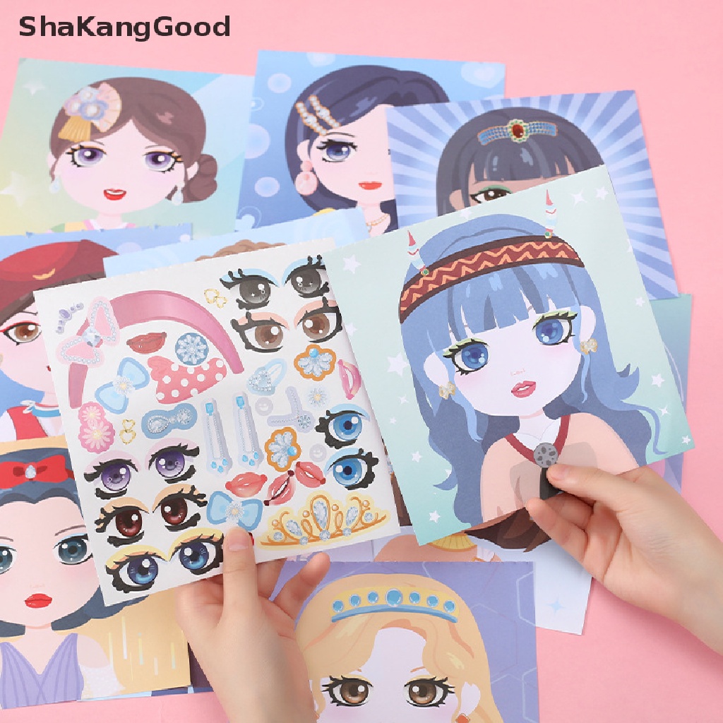 Skid Anak Princess Fashion Change Show Sticker Set Gadis Decal Serbaguna Diy Makeup Show SKK