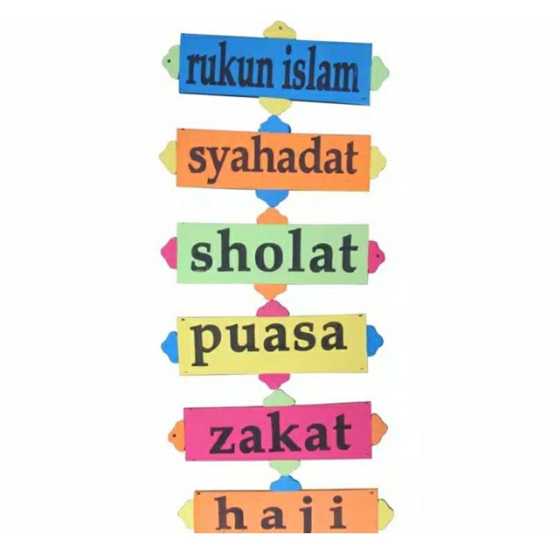 PE S001 PAJANGAN RUKUN ISLAM, MAINAN PERAGA ANAK, EDUKASI ANAK