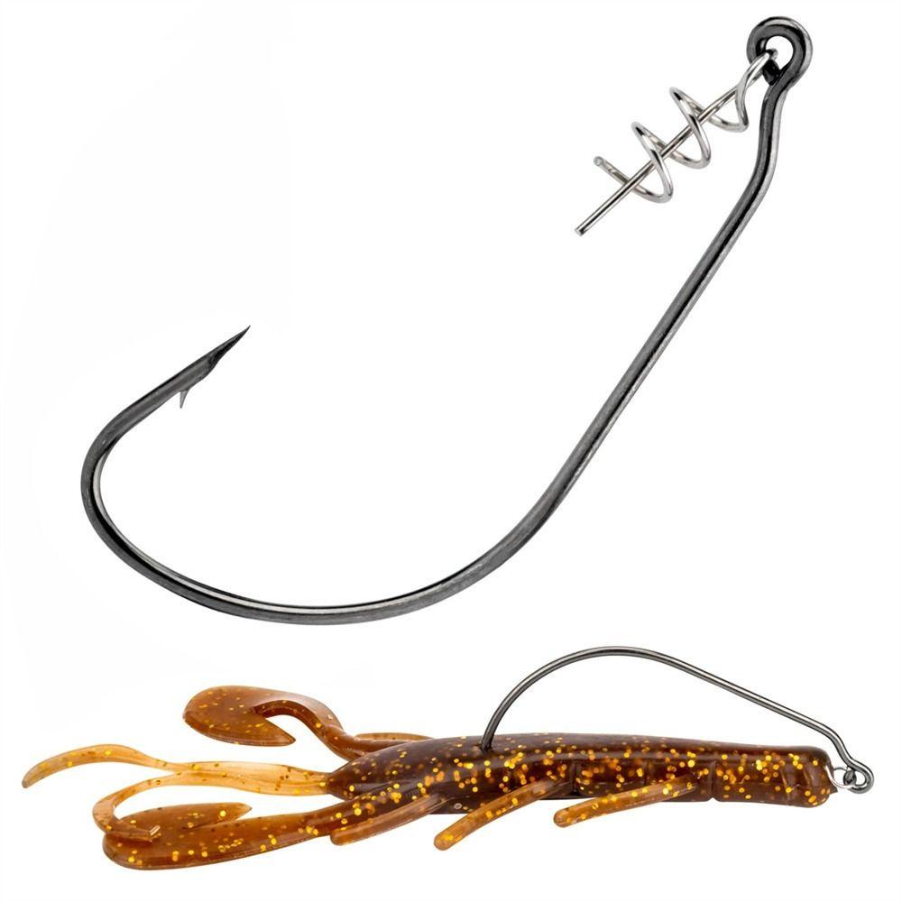 Lanfy Kail Pancing Soft Lure Memancing Aksesoris Umpan Lembut Umpan Pancing Baja Karbon Tinggi Twist Lock Soft Worm Hook