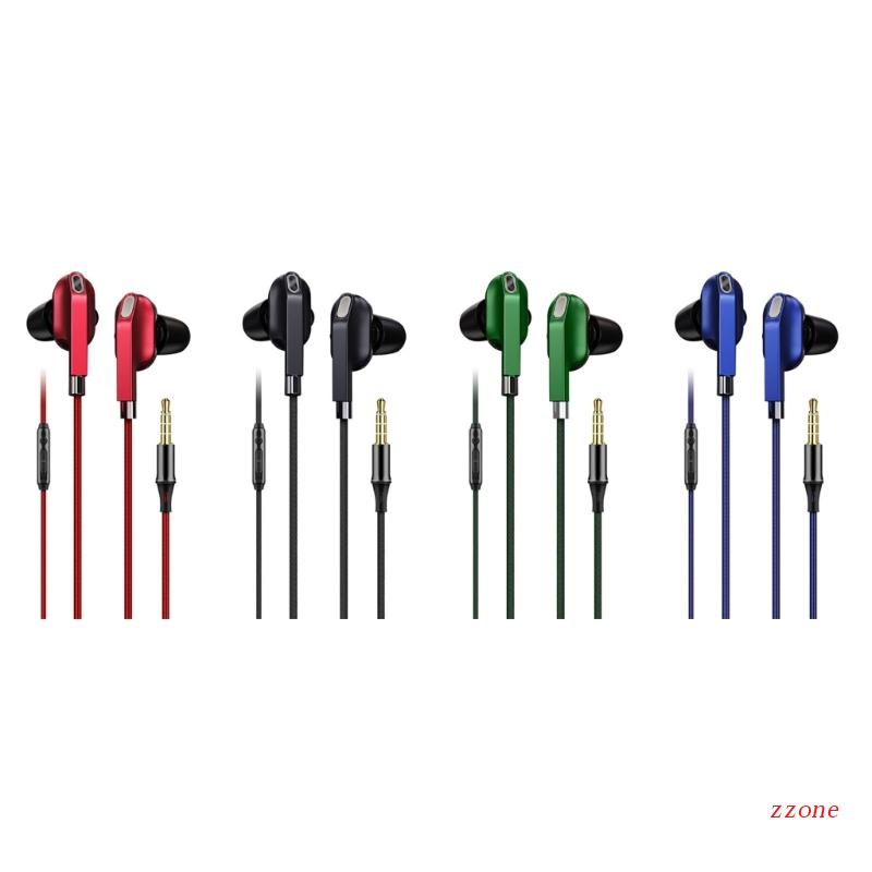 Zzz Headphone 3.5mm Dengan Mic Earbud Headset Stereo Isolasi Kebisingan Earphone Kabel