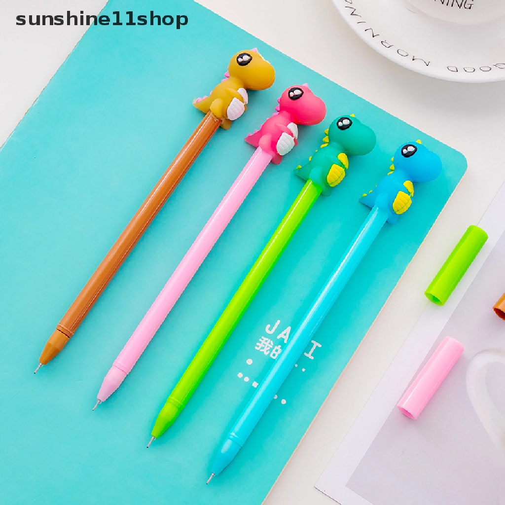 Sho 3 Pcs Kreatif Dinosaurus Gel Pena Lucu Alat Tulis Lucu Wrig Ink Pen Ballpoint Pena Netral Hadiah Promosi Alat Tulis Perlengkapan Sekolah N