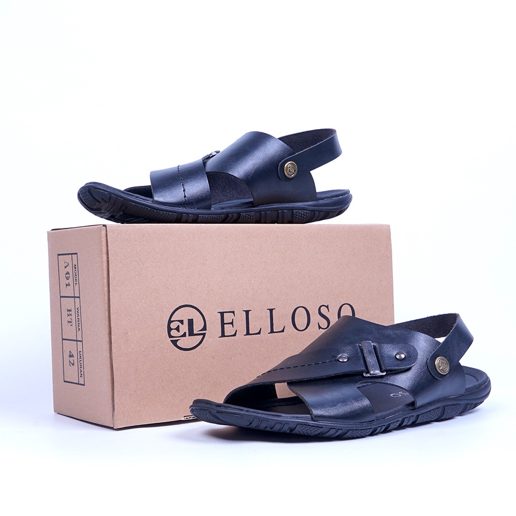 Sandal Kulit Sendal Slop Keren Kekinian Casual Original Kulit Pu  Model Terbaru ESD02 Produk Premium Cod BISA COD