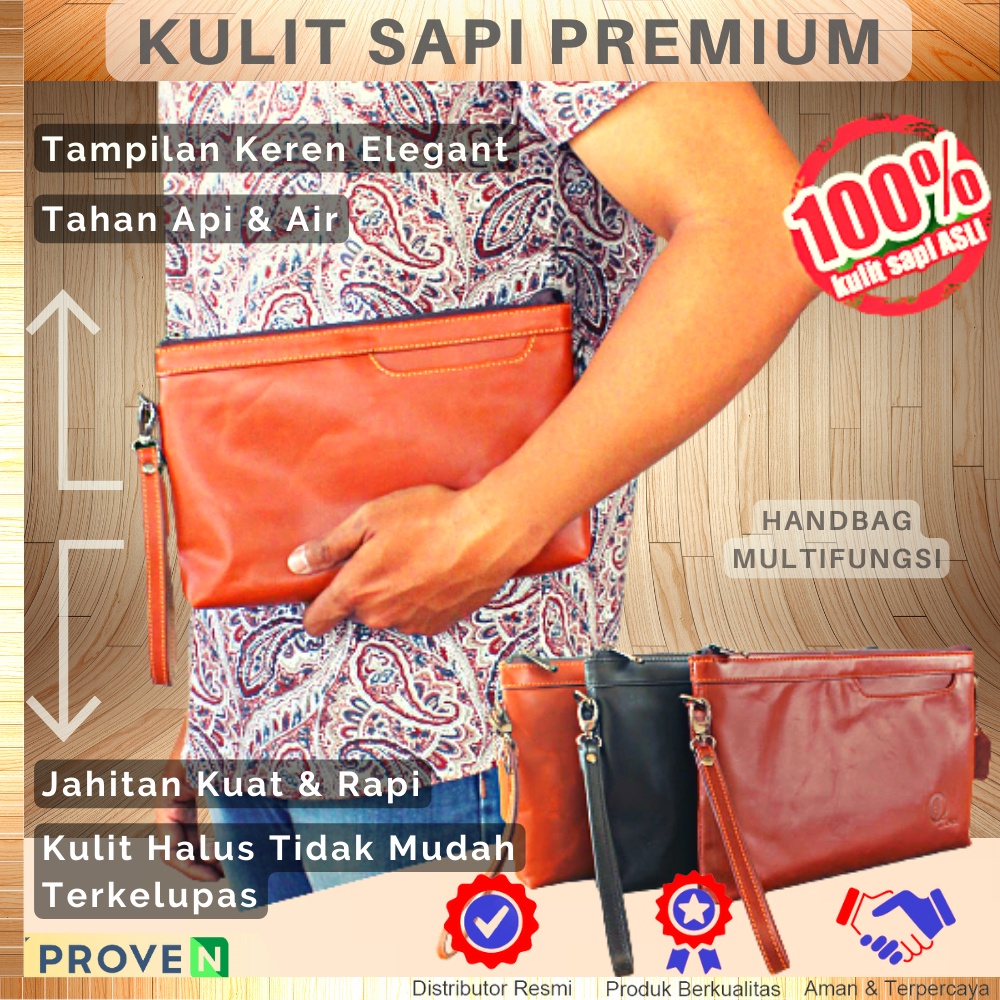 Handbag Tas Cluth Tangan Kulit Sapi Asli HB07