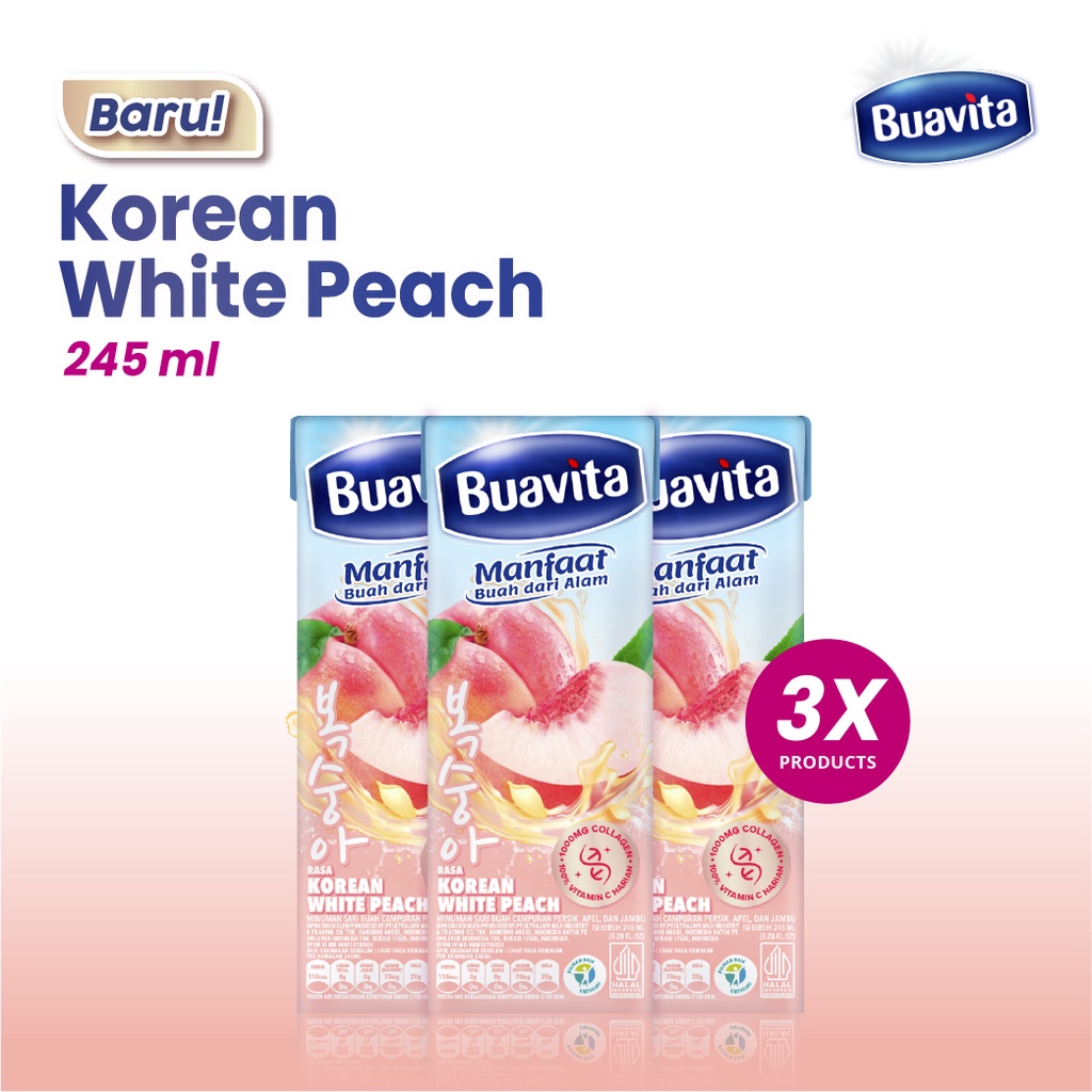 

Buavita Korean White Peach 245ml Triplepack