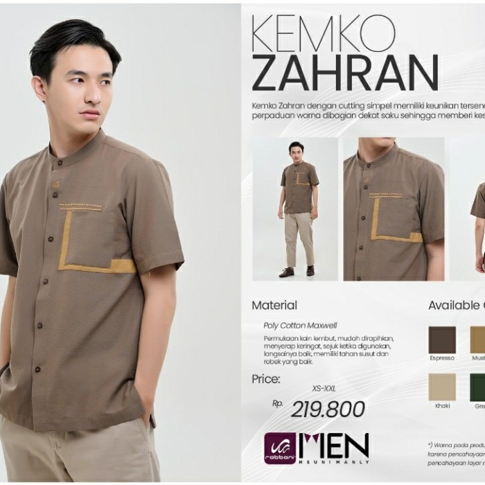pStore88 - Rabbani Kemko Zahran Koko Baju Muslim Pria Lengan Pendek XS-XXL 5151