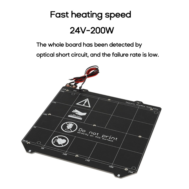 Zzz Aluminium 24V Heated Bed Hotbed Ditingkatkan Dengan Jalur Kabel Kawat Hotbed 245x255mm