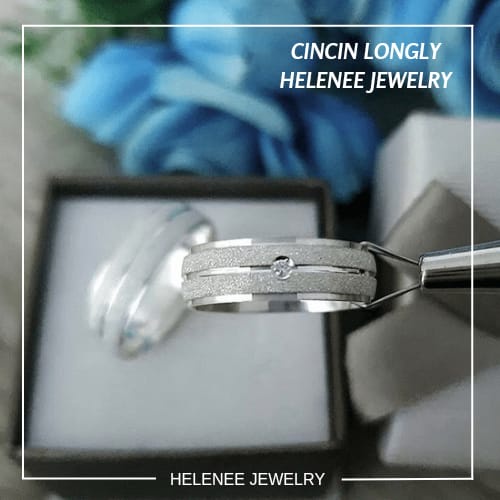 Cincin Pria Wanita Silver Permata Tabur Berlian Swarovski Anti Karat Anti Hitam COD GRATIS ONGKIR