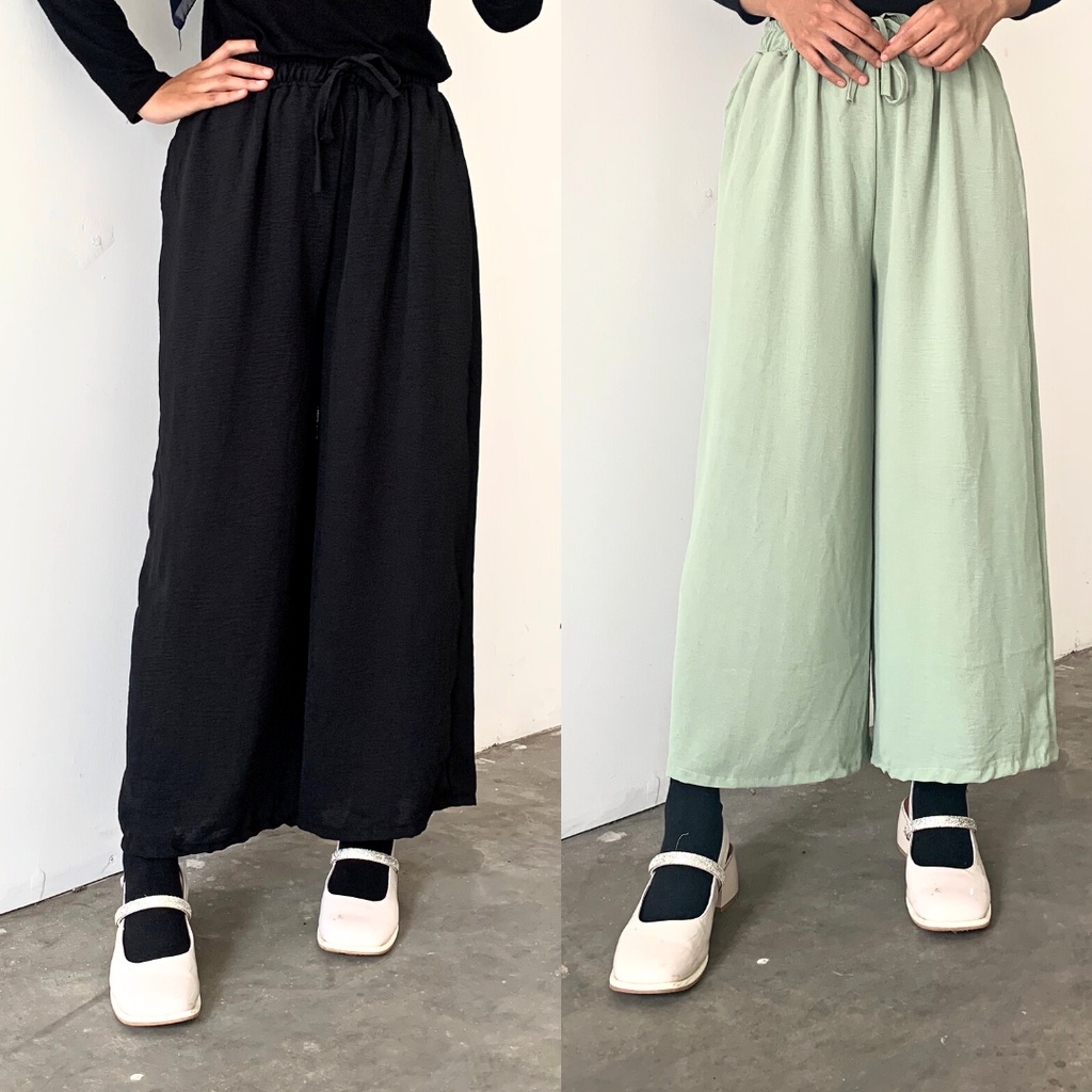 DAILY HIGHWAIST LOOSE PANTS KULOT CRINCLE AIRFLOW SIZE JUMBO
