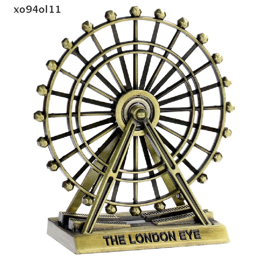 Patung Seni Ornamen Mata London XO Retro Rotatable Ferris Wheel Model Kerajinan Tangan OL