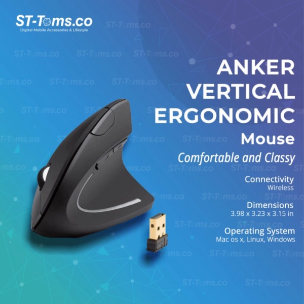 Unik Anker Vertical Ergonomic 2.4G Optical Mouse Wireless Limited