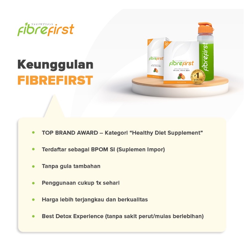 ORIGINAL  FibreFirst isi 7 sachet  ATAU 15 Sachet / Minuman Diet / Diet &amp; Detox / Fibre first daily 1 sachet / LEDI MART