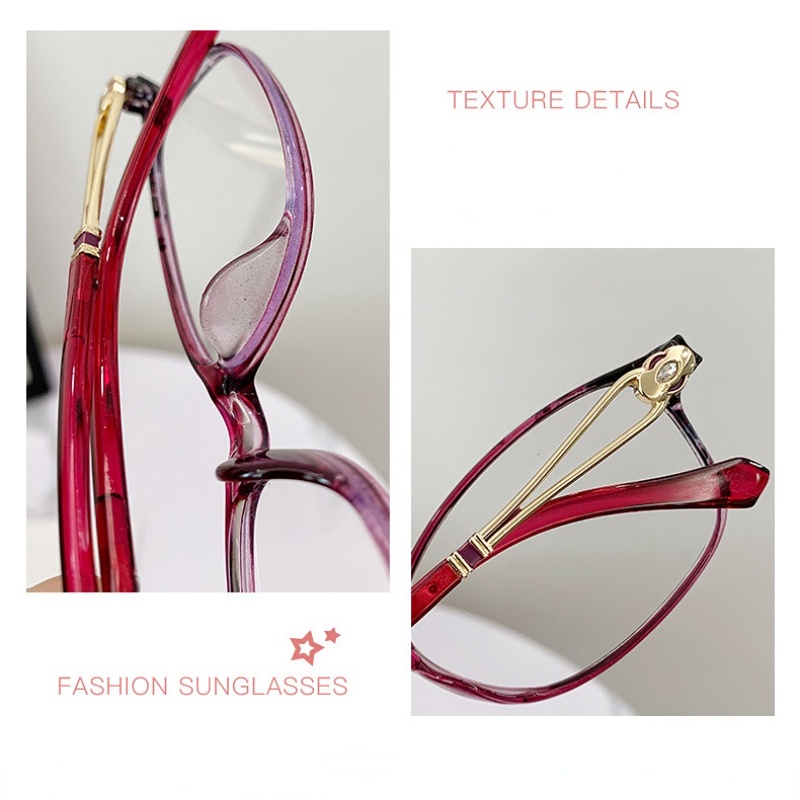 (YUZHU) Kacamata Baca Bingkai Oval Gaya Klasik New Fashion Anti Blue Light Eyeglasses Untuk Wanita