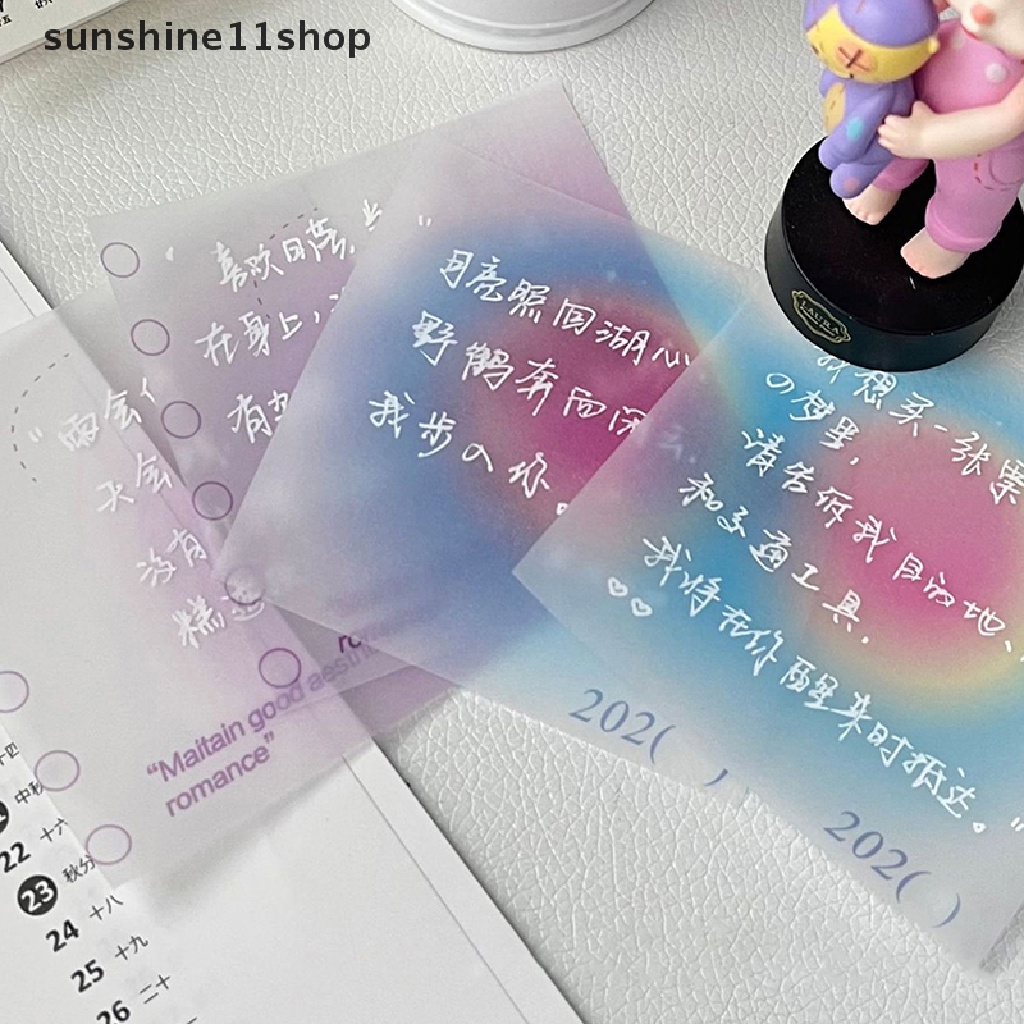 Sho 50pcs Cute Novelty Gradient Color Transparan Lengket Indeks Tab Penanda Halaman Bookmark Halaman Stiker Untuk Perlengkapan Kantor Sekolah Alat Tulis N