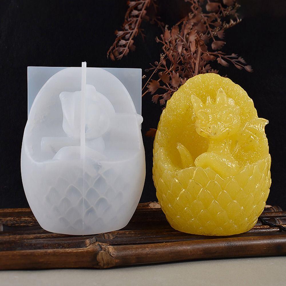 R-FLOWER Cetakan Silikon Telur Naga Ornamen 3D Alat Membuat Perhiasan Silicone Mould