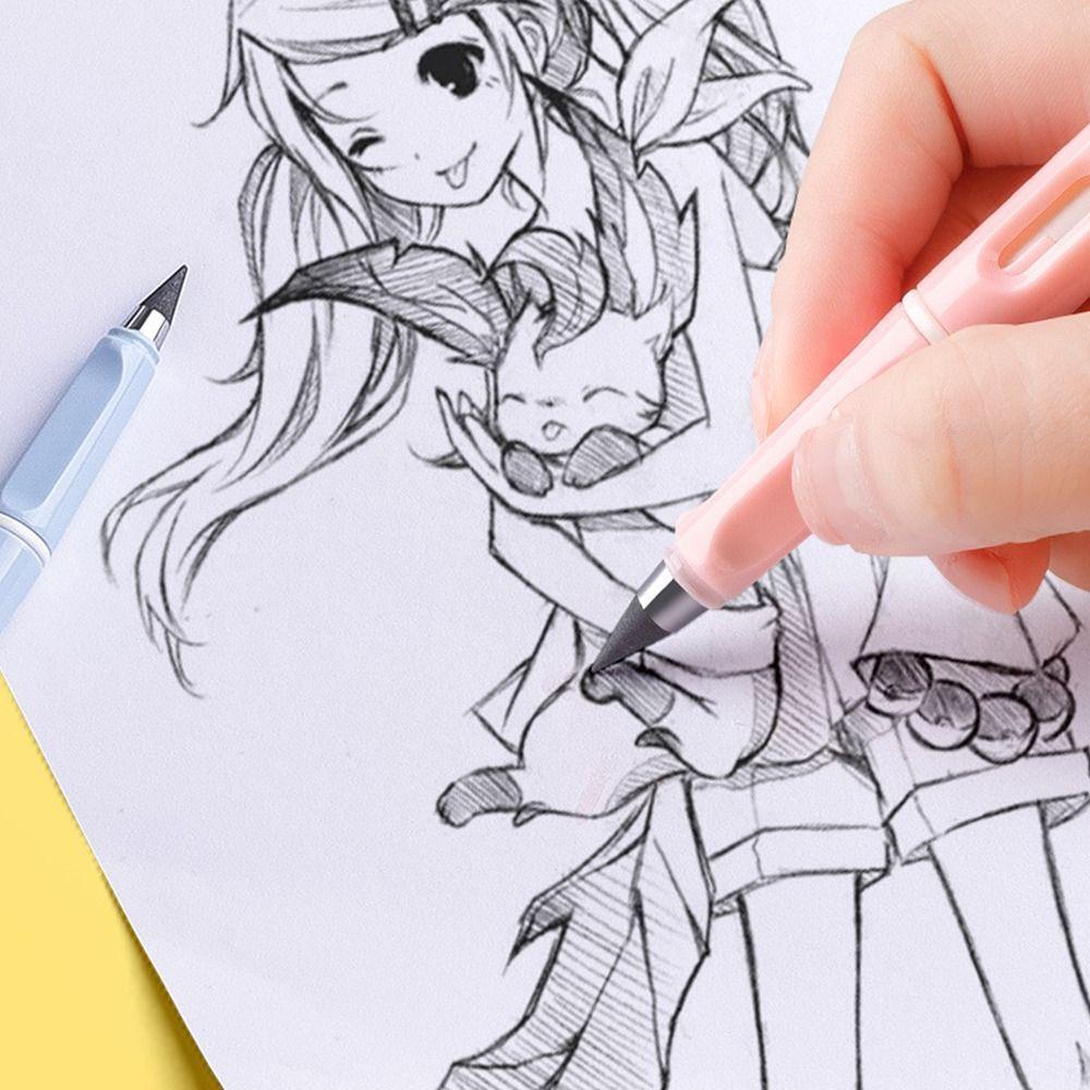 R-flower Tanpa Tinta Abadi Pensil Kartun Kreativitas Ramah Lingkungan Perlengkapan Kantor Desain Tekan Alat Lukis Sketsa