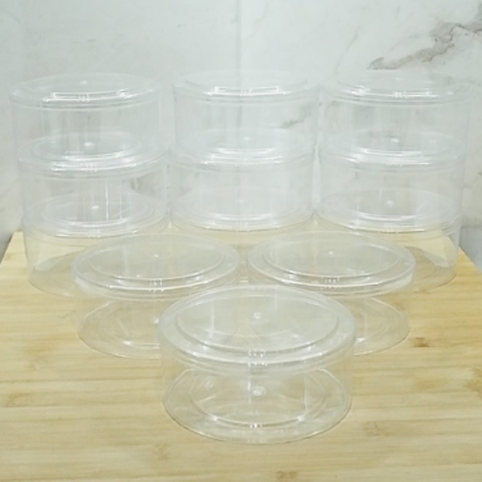 Toples Kue Kering 500gr Nastar Kastengel Toples Kue Mika Plastik Lebaran Natal Imlek Jar Silinder TERMURAH  Babymanishop