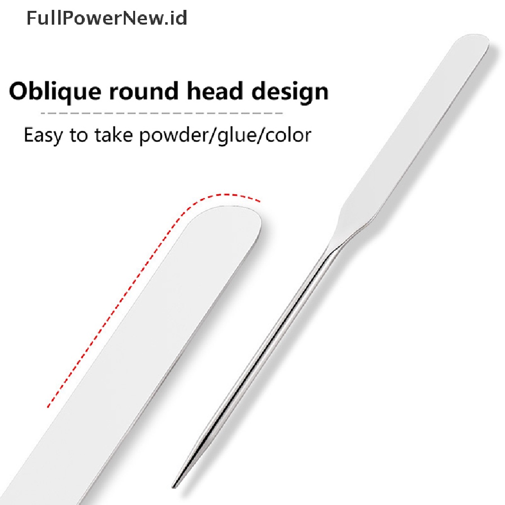 Power 1Pcs Stainless Steel Kepala Ganda Makeup Toner Spatula Mixing Stick Foundation ID