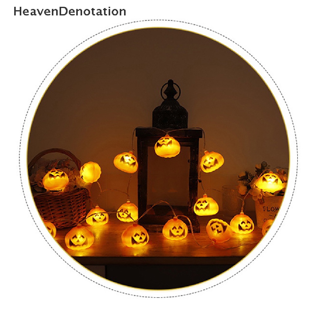 [HeavenDenotation] 2m 10lampu LED Horror Halloween Lampu Labu String Lampu DIY Gantung Pesta HDV