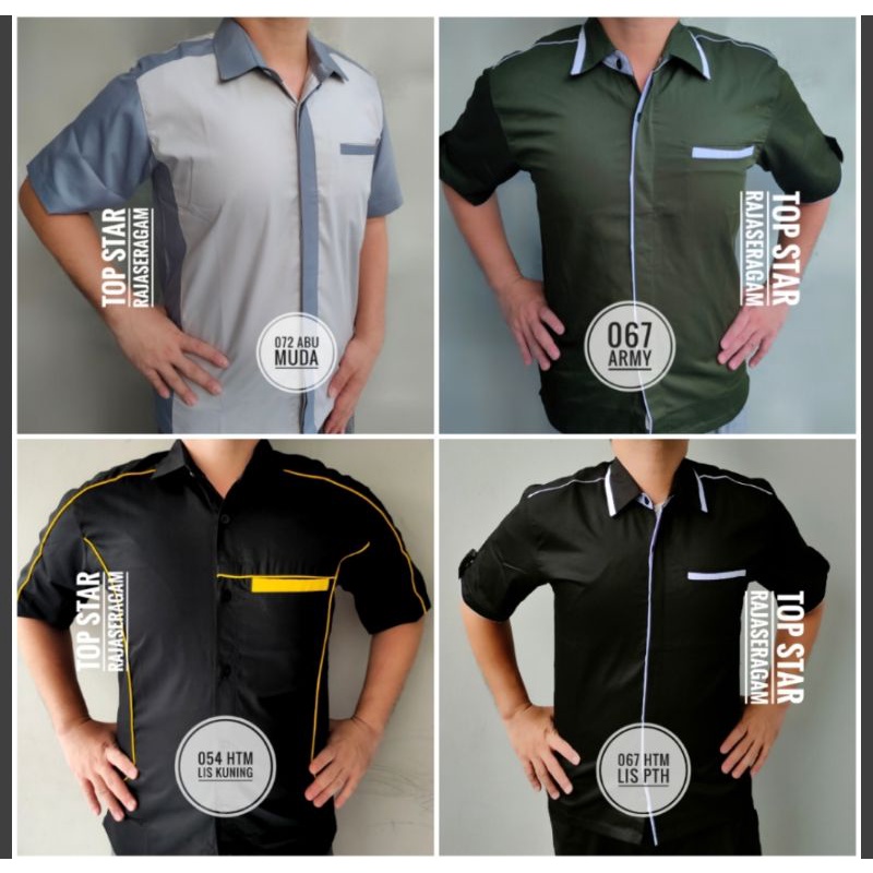 DN Seragam Uniform  Kemeja Seragam Kerja Drill PDH Werpak Dinas Hotel Cafe Resto Outdoor Kantor