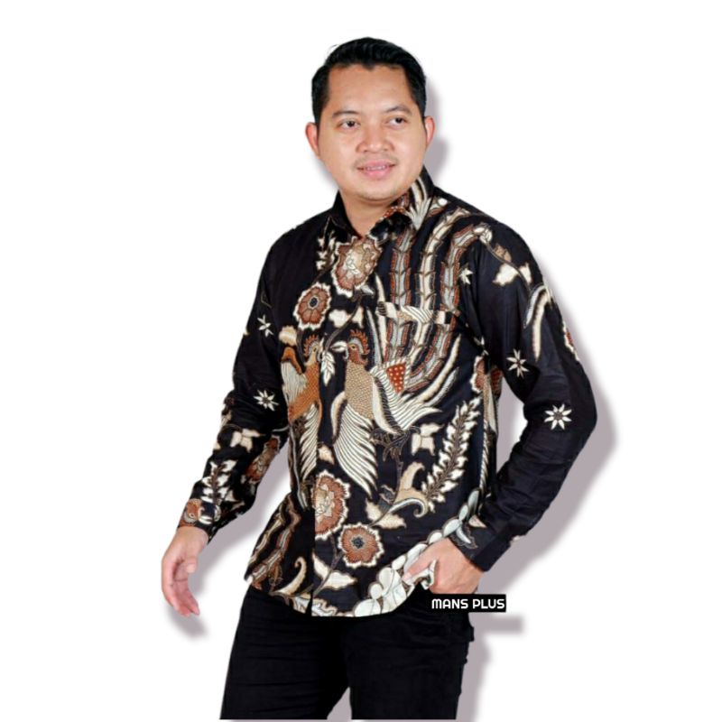 [FULL FURING] Kemeja Pria Batik Furing Jumbo 4L-5L Lengan Panjang Big Size Baju Hem Batik Modern Premium MOR