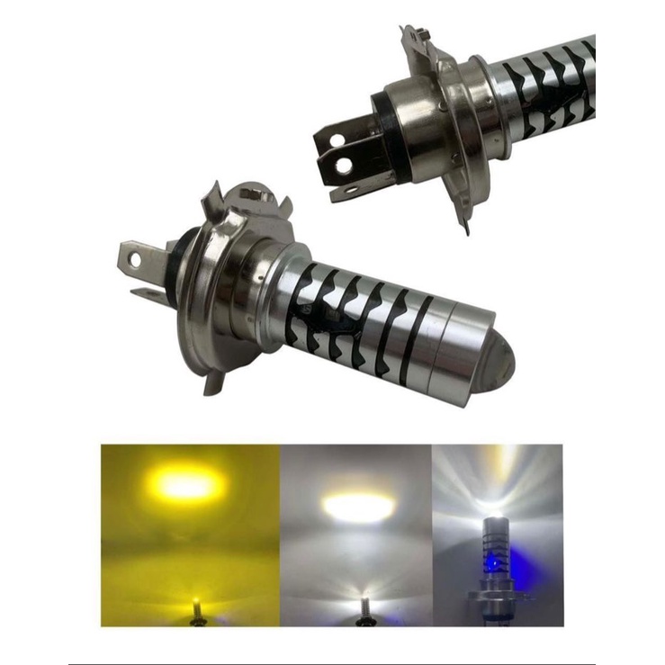 PROMO LAMPU LED H4 LASER HI LO DUAL BEAM 2 WARNA PUTIH KUNING SENJA BIRU AC&amp;DC VIXION SCOOPY DAN MOTOR GEDE LAINNYA UNIVERSAL