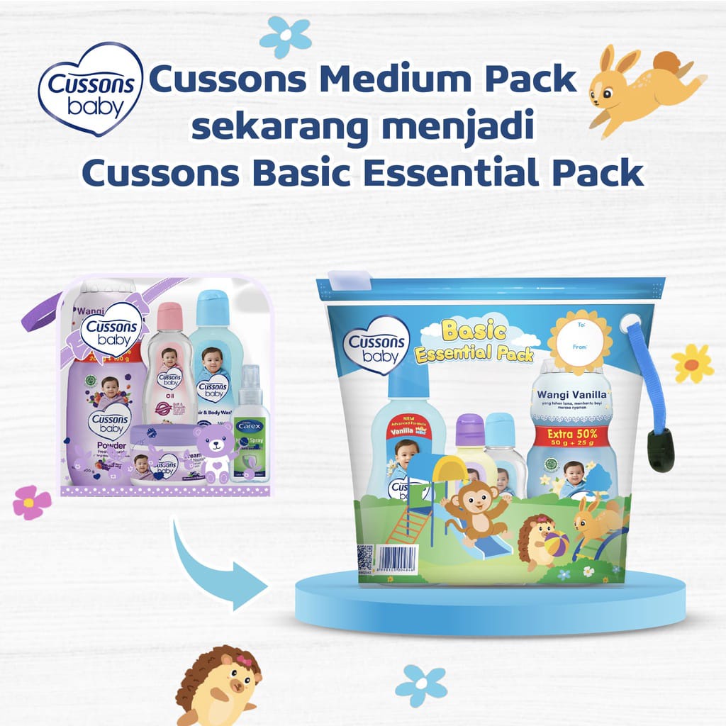 Cussons Baby Medium Gift Bag Set / me gift / cussons / cussons baby / sabun bayi / bedak bayi / baby oil / shampoo bayi / peralatan mandi bayi Kosmetik