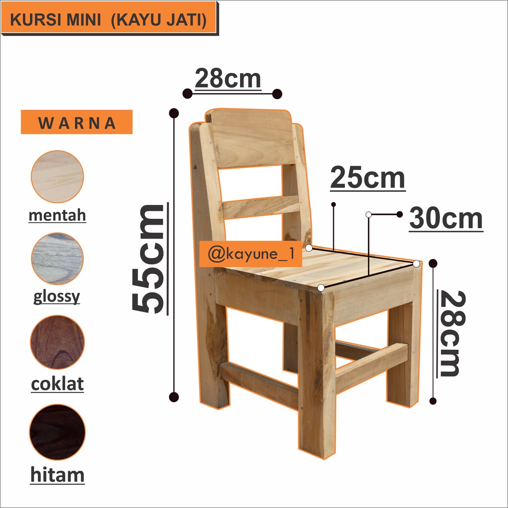 KURSI ANAK | KURSI BELAJAR ANAK | KURSI MINI (KAYU JATI)