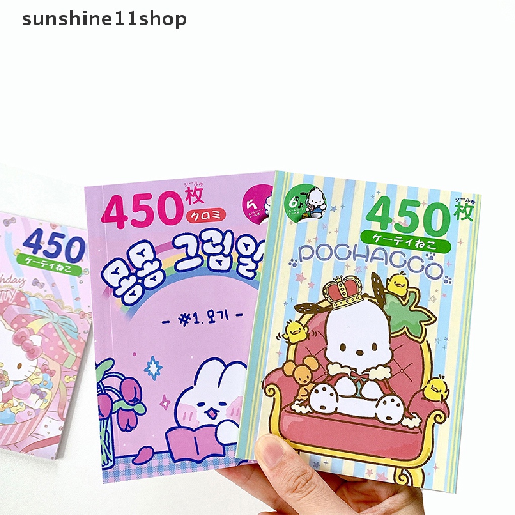 Sho 450 Pcs Kartun Lucu Stiker Kawaii Stationery Sanrio Stiker Kuromi Melody &amp; Coogo Diary Stiker Telepon Dekoratif Scrapbook DIY Stiker N