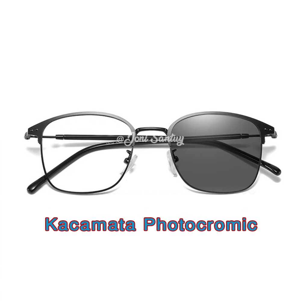 [Free Box] - Kacamata Photocromic Korea Anti Radiasi 2 In 1 Potokromik Photochromic Pria Wanita PA2