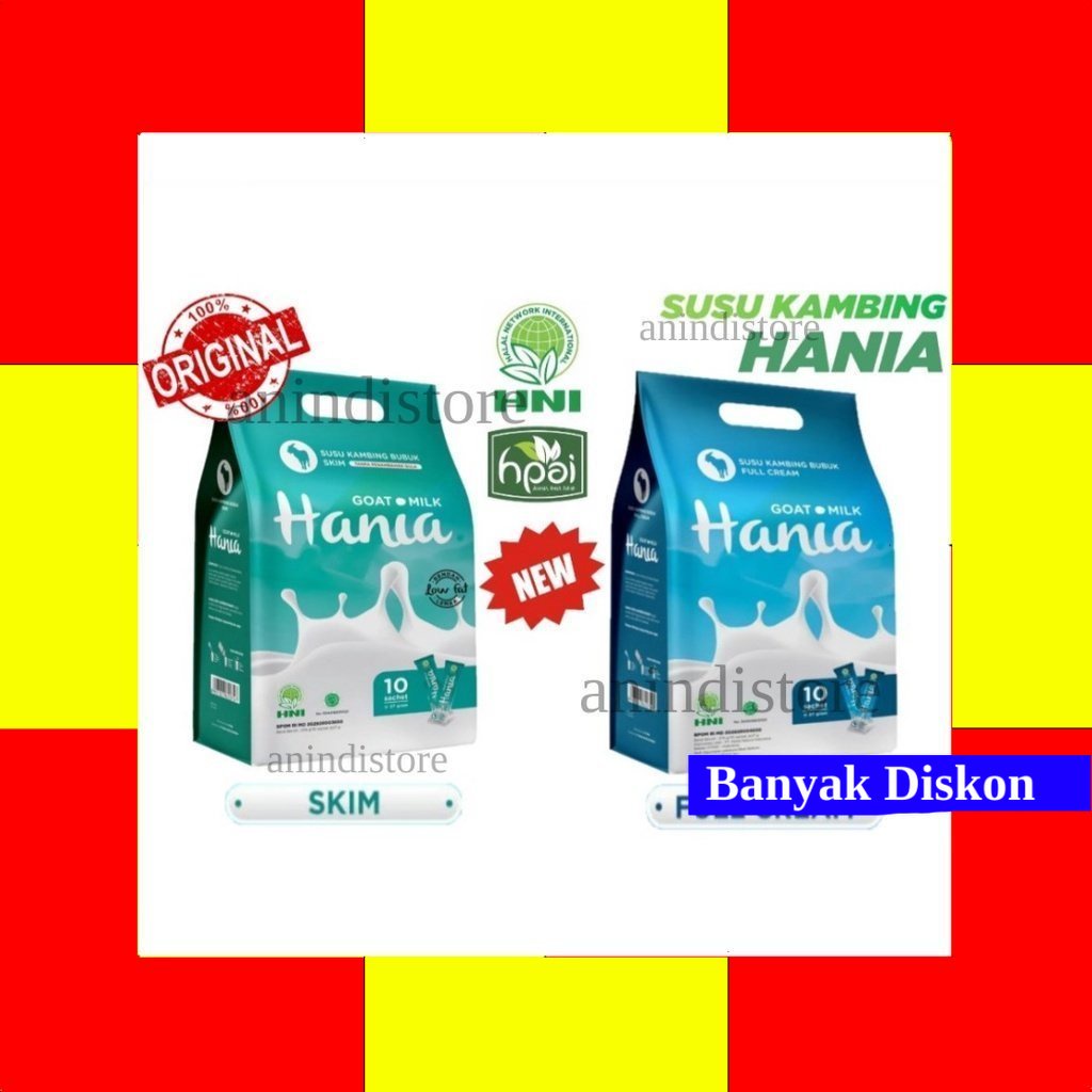 

HANIA SUSU KAMBING Isi 10 Sachet - HNI HPAI ORIGINAL [AND01]