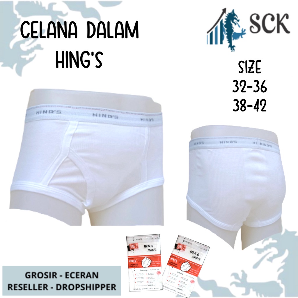 CD Pria HINGS PUTIH POLOS / CELANA DALAM MODEL BOXER - sckmenwear GROSIR