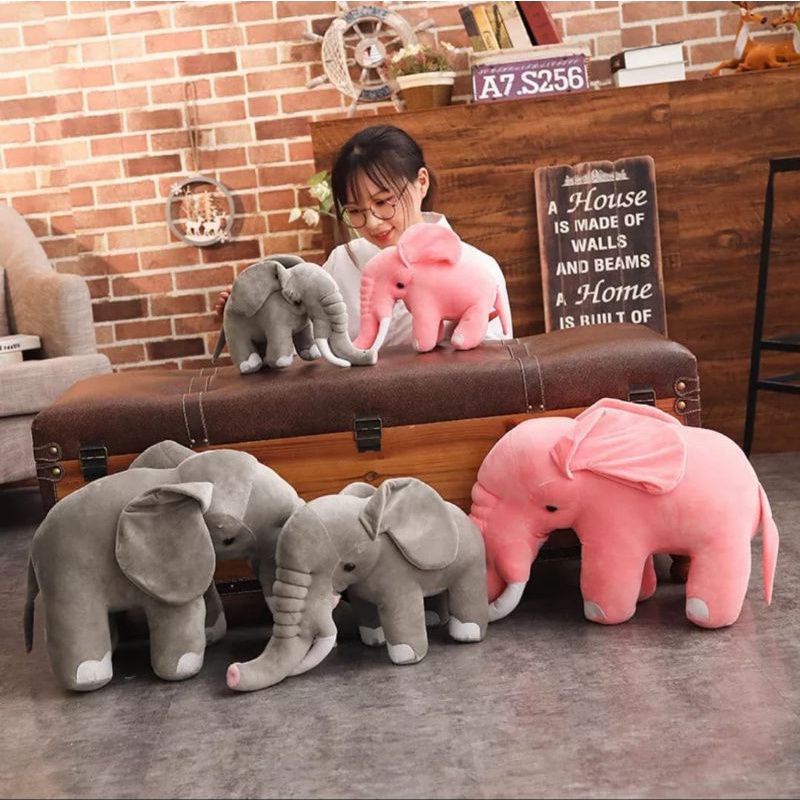 35cm Mainan Boneka animals Boneka gajah Kawaii lucu ukuran 35cm bahan halus Berlabel SNI