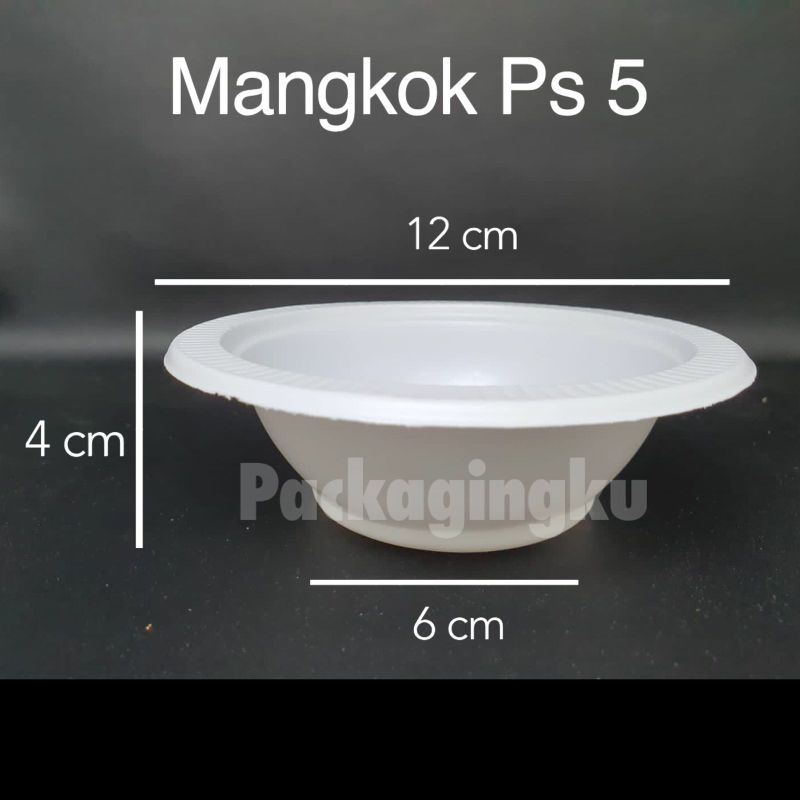 Isi 50PCS Mangkok Plastik Sekali Pakai Putih Susu Sedang Ps 6/ P6 15 cm/ Mangkuk Es Hajatan Acara Nikahan