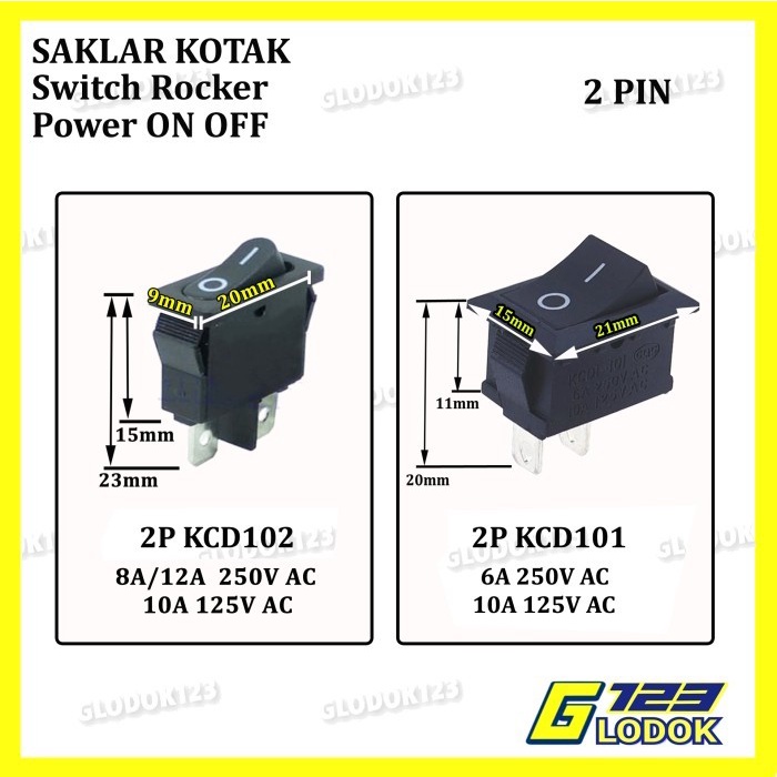 Saklar Power Switch Tombol ON OFF Mini Roker R0cker Besar 2 3 4 Pin