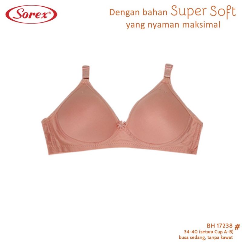 Sorex 17238 Bra BH Khusus Grosir 6pc Cup A Busa Tipis Tanpa Kawat TOKO KEANULOVA