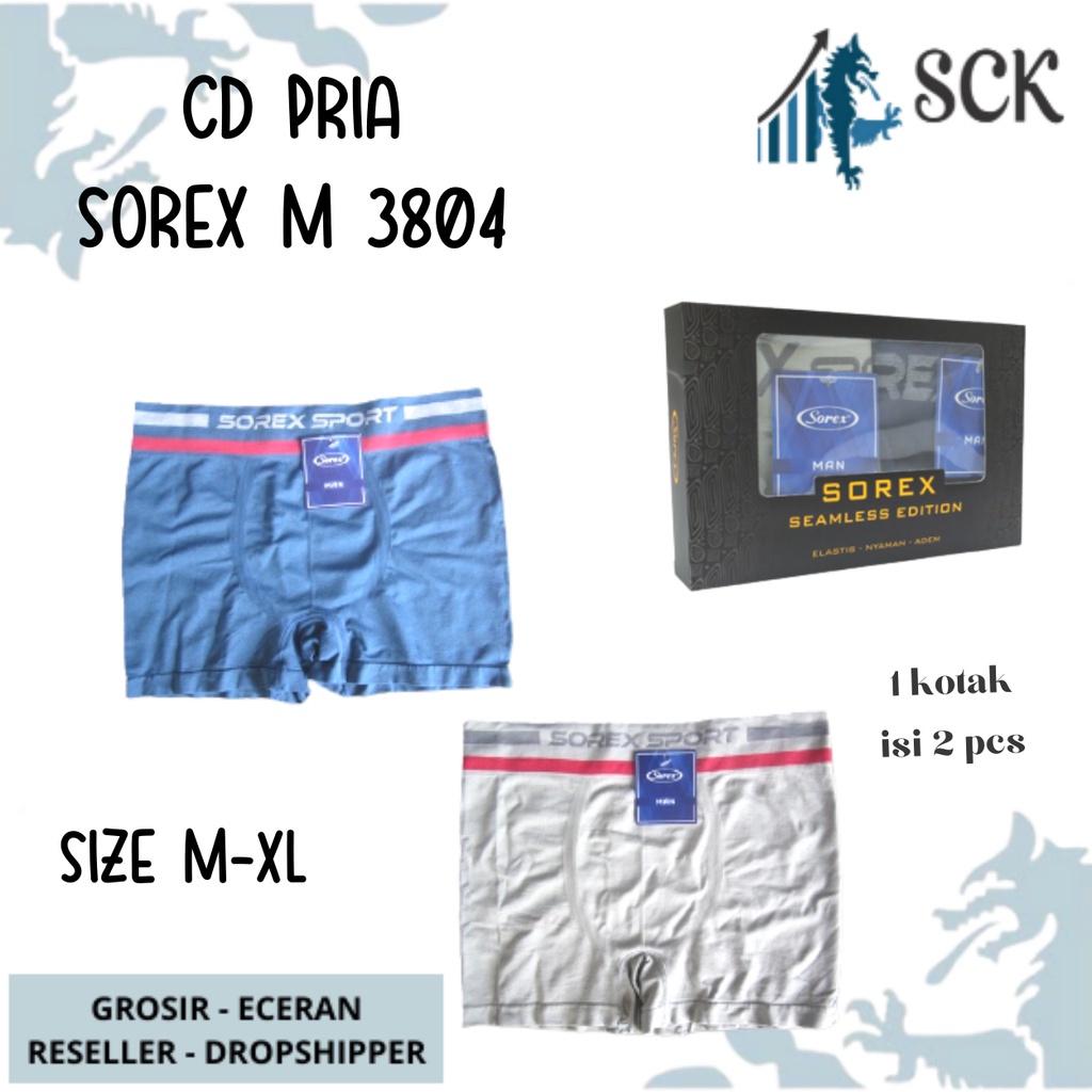 [ISI 2] CD Pria SOREX 3804 BOXER / Boxer Cowok / CELANA DALAM  Boxer CD Cowok - sck