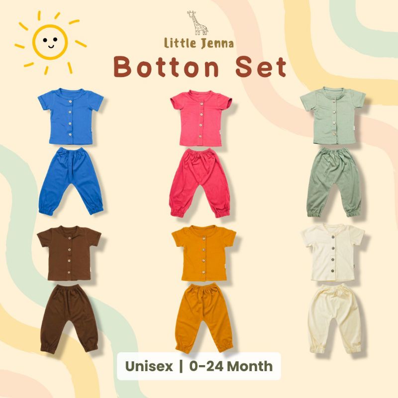 LITTLE JENNA - BOTTON SET EARTH TONE SERIES BAJU BAYI LAKI LAKI PEREMPUAN UNISEX