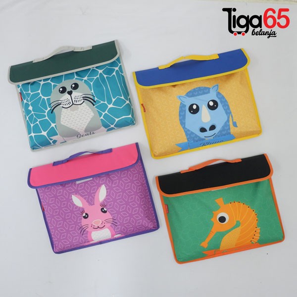 Map tenteng 614 (L) KANVAS POLYSTER GAMBAR DESIGN GAMBAR LUCU UNTUK SIMPAN CATATAN DAN DOKUMEN FILE