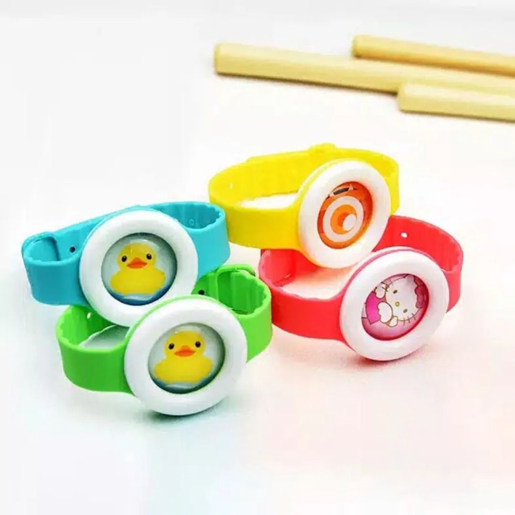 Jam anti nyamuk anak/Gelang Bentuk Jam Tangan Bayi Anti Nyamuk/ Karakter kartun Lucu Anti Air/Gelang anti nyamuk anak led