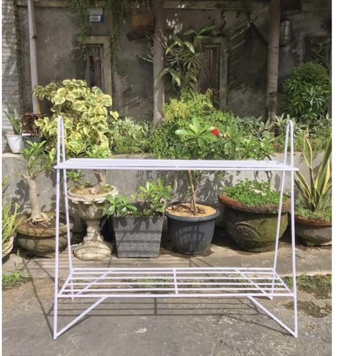 ➳ RAk pot besi 2 susun/ rak sepatu besi 2 susun / rak pot tanaman ➴