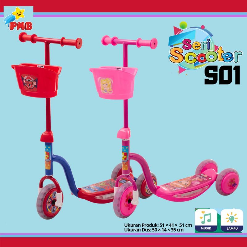 Mainan Anak Scooter/Skuter/Otoped/Skooter/Skoter Roda 3 PMB S01