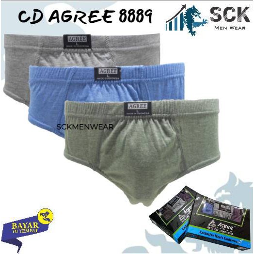 CD Pria AGREE 8889 MAXI KARET HALUS / Celana Dalam Size M-XXL / Pakaian Dalam Cowok - sckmenwear GROSIR