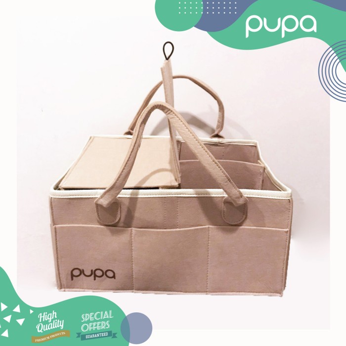 Diaper Bag Caddy Bag Bayi + Tutup / Felt Diaper Caddy Bag / Tas Bayi Baby Penutup