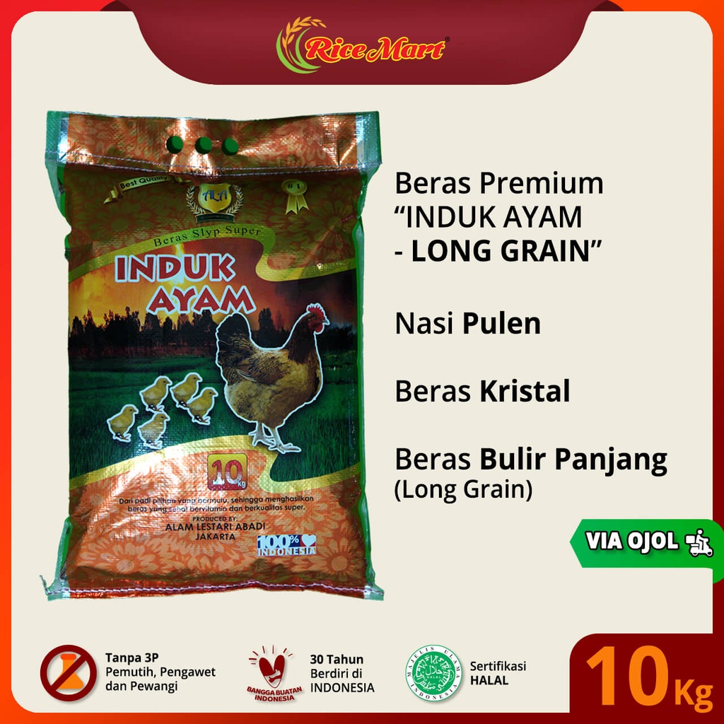 

Beras INDUK AYAM - LONG GRAIN 10 kg [OJOL] - Beras Premium - Nasi Pulen - Beras Kristal - Produk Indonesia